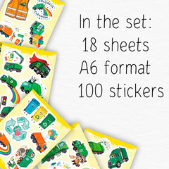 100Pcs Garbage Truck Stickers for Water Bottle, Laptop – Trash Truck Stickers –