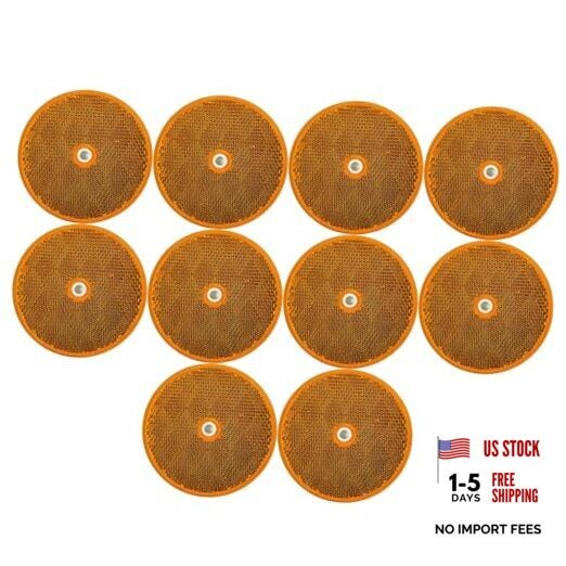 Class A 3-3/16″ Round Reflector with Center Mounting Hole – 2 Pack 10 Amber
