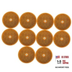 Class A 3-3/16″ Round Reflector with Center Mounting Hole – 2 Pack 10 Amber