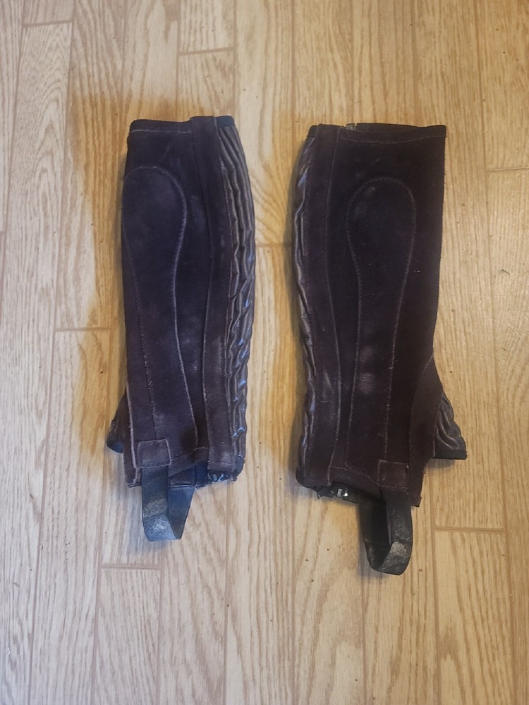 Rectiligne Brown Suede Half Chaps Size 12-14 Normal