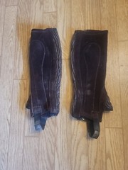 Rectiligne Brown Suede Half Chaps Size 12-14 Normal
