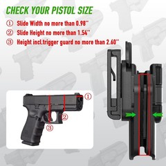 Adjustable Holster for Glock 17 19 19X 43 44 45 48 / Hellcat Pro/Ruger 57 / S…