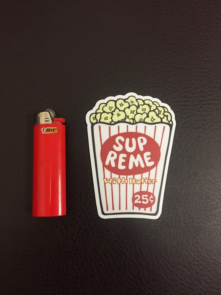 Supreme New York Red Popcorn Bag Vinyl Die-Cut Sticker NEW