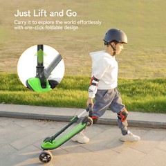 Besrey Kick Scooter 3 Wheel Scooter for 2-10 Years Girls and Boys,Green
