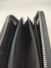 Gucci Shima Round-Zip Long Wallet Black Silver Hardware Japan 0611574