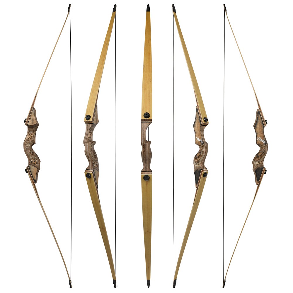 60″ Takedown Longbow 20-50lbs Hunting Recurve Bow Arrow Kit LH RH Wood Shooting