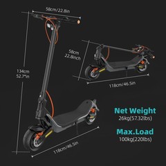 RS500 1000W Electric Scooter 35Miles Max Range 624Wh Battery Fingerprint Unlock