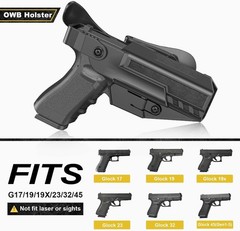 Glock 19/17/19X/23/32/44/45 Holster – G19 Duty Holster for Gen 1-5, OWB Paddl…