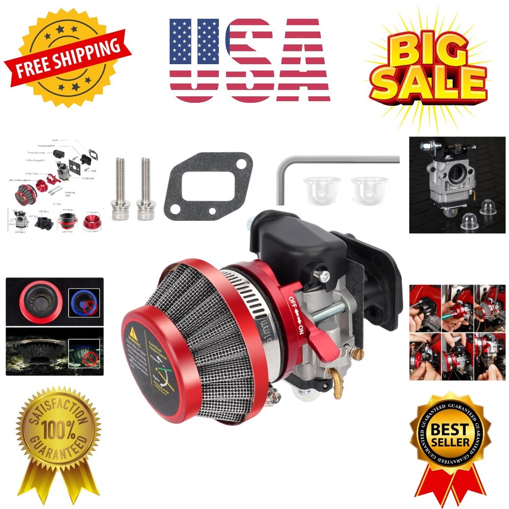 15mm Carburetor Upgrade Kit Air Filter Set Compatible with 2 Stroke 43cc 47cc…