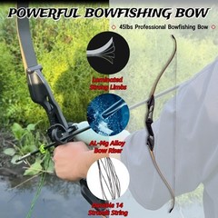 SOPOGER Archery Bowfishing Bow Kit – Powful 45lbs Bow Fishing Combos Kit with…