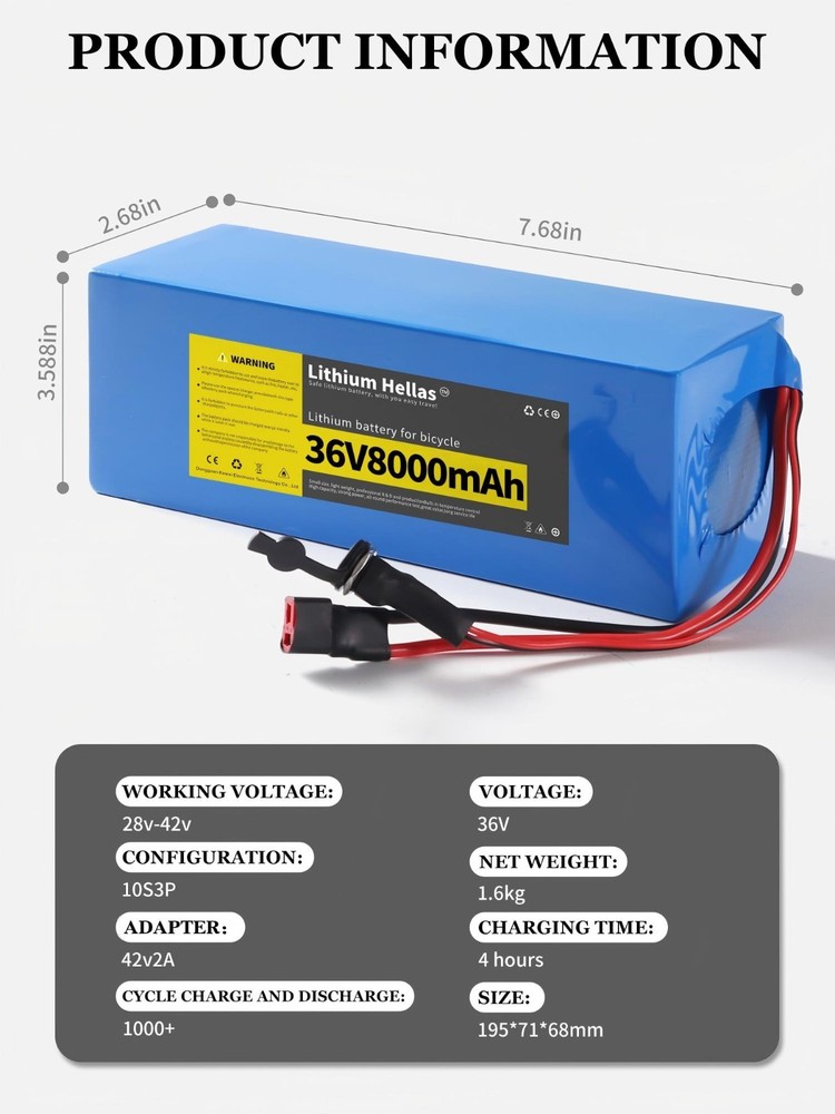 52V 48V 36V li-ion battery for ≤1200W ebike scooter motor with 30/40BMS