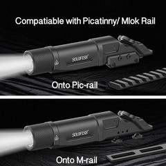 1750 Lumens Tactical Flashlight is Compatible with Picatinny/Mlok Rail for Ri…