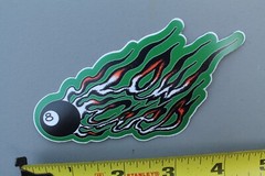 Low Card Skateboards Punk Pool Eight Ball Green Red Z83B Skateboarding STICKER
