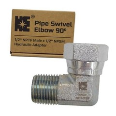 Cosmostar 1/2″ NPTF Male x 1/2″ NPSM Pipe Swivel Elbow 90-degree, 1/2″x1/2″