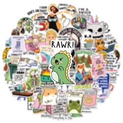 50pcs Funny Snarky Stickers Bulk,Prank Meme Sticker for Kids Teens Adults, Sn…