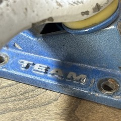 Thunder Skateboard Trucks Blue White Grenade Heart 7.75” Used VTG