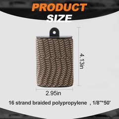30lbs Diamond Braided Polypropylene Rope 1/8″ x 50′ – Versatile Utility Tool