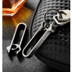 Titanium Alloy EDC Belt Clip Carabiner No-Spring Hook Key Holder Lightweight