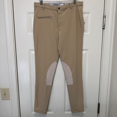 Devon Aire All Pro Classic Show Riding Breeches 32R Beige Equestrian Knee Patch