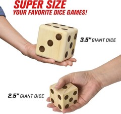 6-Piece Giant Wooden Dice Set with Dry-Erase Board – Family Game Night Essential
