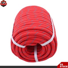 1/2in × 125ft Double Braided Polyester Rope Breaking Strength 8400 Pounds Red