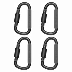 4-6Pcs Aluminum Alloy Carabiner Set Keychain Clip Hook for Camping Outdoor EDC
