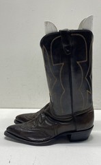 Dan Post 2261 Chocolate Brown Black Leather Western Cowboy Boots Size 8.5 C