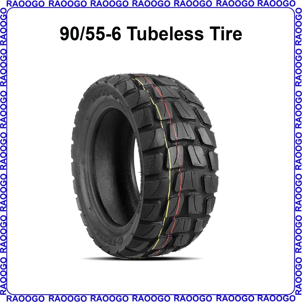 90/55-6 Tubeless Tire Semi-Off Roade Tire fit Yume 10 & 80/60-6 Electric Scooter