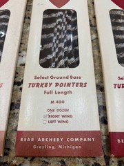 Fred Bear Vintage Full Length Natural Barred Turkey Feathers RW