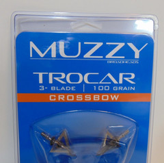 Muzzy Trocar Crossbow Broad Heads 3 blade 100 Grain 100gr 3 Pack Deer Bear Elk