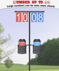 Queension Manual Flip Scoreboard with Stand, Cornhole Scoreboard with Drink H…
