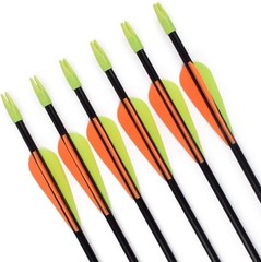 28″ Fiberglass Target Arrows – 12 Black Arrows