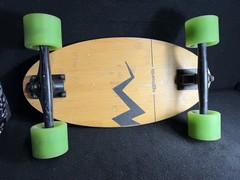 Eggboards Bamboo Mini Cruiser Skateboard Green Wheels Short Deck, wheels frozen