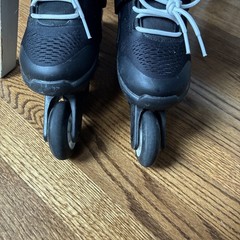 Rollerblade Microblade Kids Inline Skates Adjustable Black White Sizes 5-8