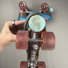 Riedell Womens Outdoor Roller Skates Quad Orbit Size 7 Lagoon Multi Blue Pink