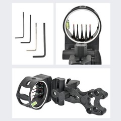5 Pin Archery Bow Ambidextrous Sight adjustable 0.019″ Fiber Optic Bubble Level