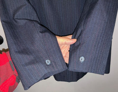 WOMENS 14 DEVON-AIRE CONCOUR ELITE NAVY PINSTRIPE ENGLISH HUNT COAT