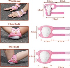 Kids Helmet Set with Knee Pads Elbow Pads Wrist Guards,Adjustable Helmet for …
