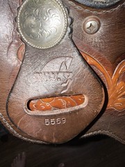 Vintage SIMCO 55679 Western Horse Saddle With Silver Trim