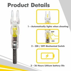 6Pcs Lighted Nock for Archery Arrows with .244/6.2mm Inside Diameter Led Nocks