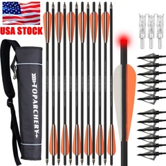20″ Carbon Crossbow Bolts OD 8.8mm +/or Quiver Archery Hunting Arrows Shooting