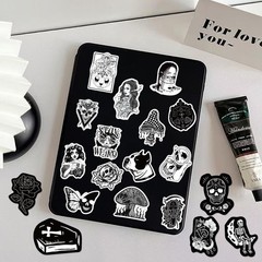 200 Pcs Black and White Gothic Stickers Waterproof Decals for Water Bottles