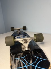 Vintage Bahne 34-1/2″ Long Skateboard Day of the Dead Skull Deck 65mm