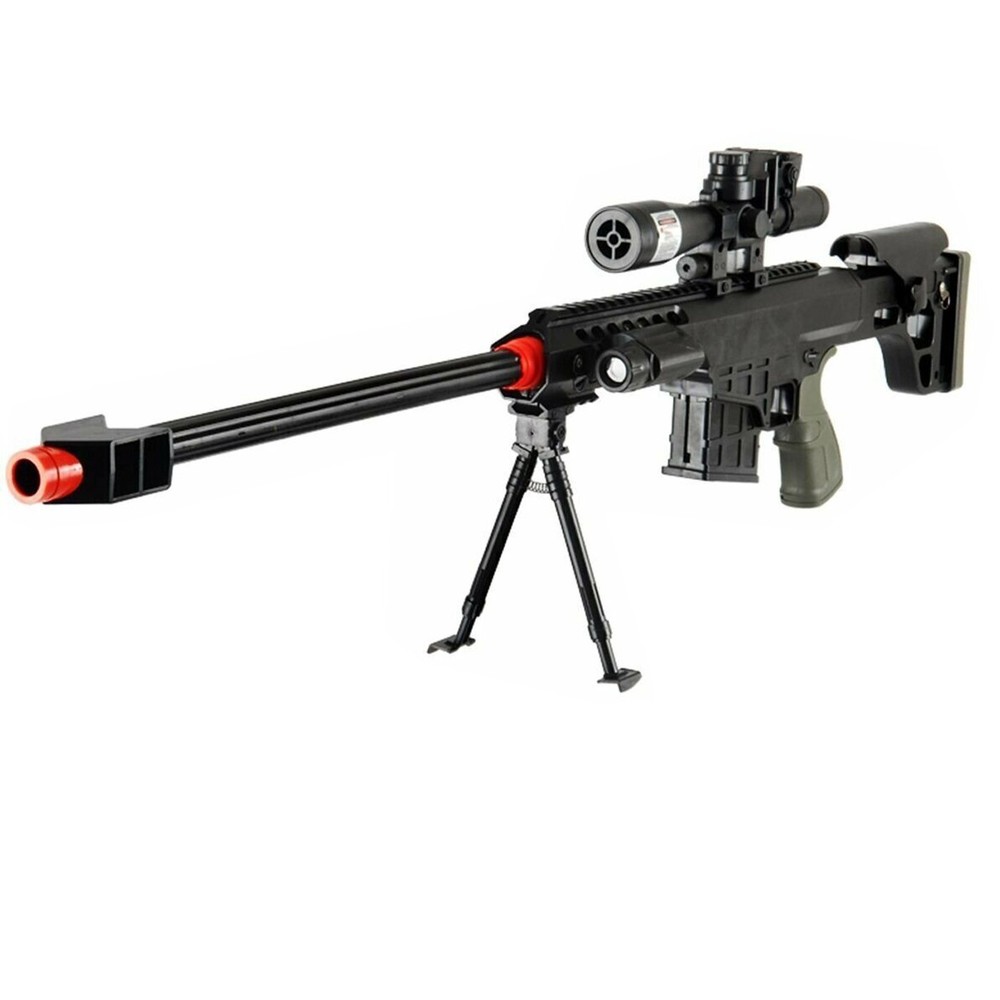 315 FPS 6mm Airsoft Sniper Rifle Gun Full Tactical Setup 38″ w/ Dummy Scope