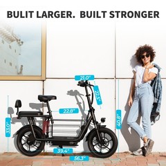 Windhorse C3 Max Dual Rider Electric Scooter 819W 40Mi 20MPH Seat Basket