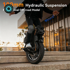 F18 Electric Unicycle Upgraded 150Km Range EUC 9000W Peak Motor 100Mm Suspension