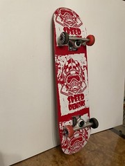Speed Demon Skateboard 31in x 7.75in Concave Board Double Kick Tails Skull Red