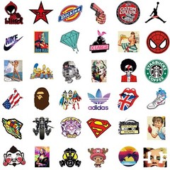 100 Pcs Funny Tags DC Vans Coal Bape Fashion Stickers Skateboard/Luggage/Laptop