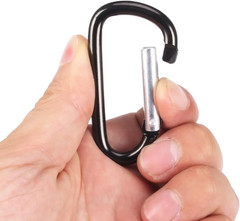 20 Pack 2.5″ D Shape Aluminum Large Carabiner Clip Lock Hooks Spring Snap Keycha