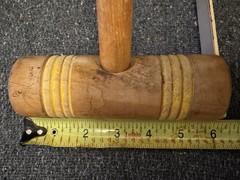 Set Of 3 Vintage Replacement Wooden Croquet Mallets 23” Handle Red, Yellow, Blue